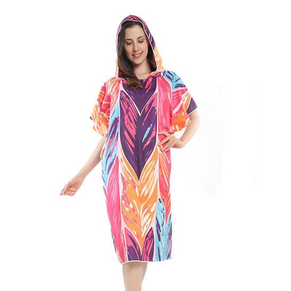 

towel bathrobe summer hooded swimming cape water absorbent quick drying beach double faced velvet super soft
