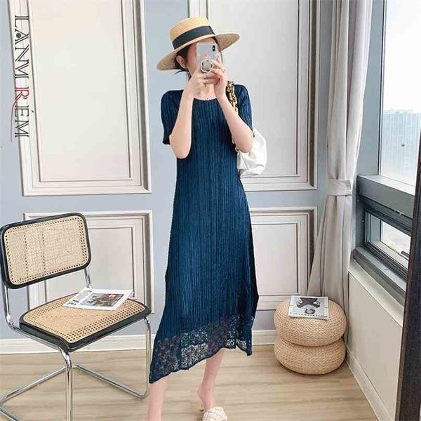

summer lace patchwork dress for women round neck short sleeve casual female elegant streetwear dresses 2d3618 210526, Black;gray