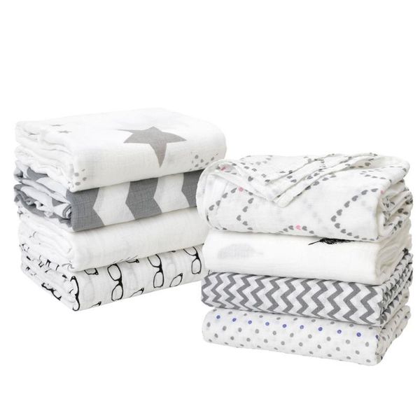 

blankets & swaddling muslin 100% cotton baby swaddles soft born bath cloth infant wrap sleepsack stroller cover play mat bed sheet