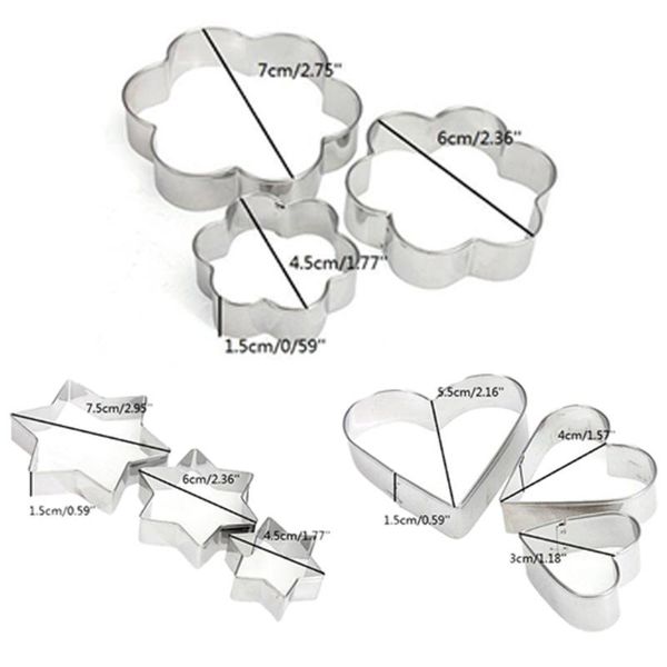 

stainless steel cookie biscuit diy mold star heart round flower shape cutter baking mould tools gyh moulds