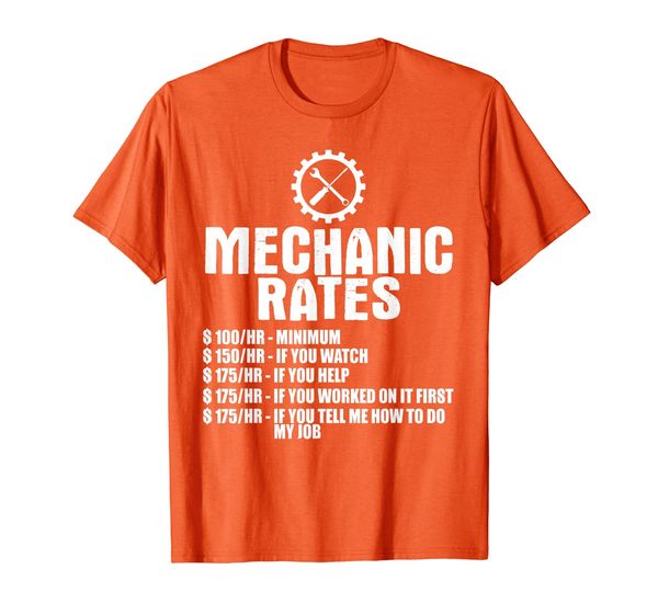 

mechanic funny gift - mechanic rates t-shirt, White;black