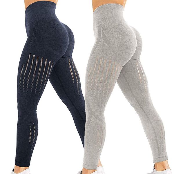 

women's leggings seamless fitness women fashion high waist elastic push up ankle length polyester breathable plus size, Black