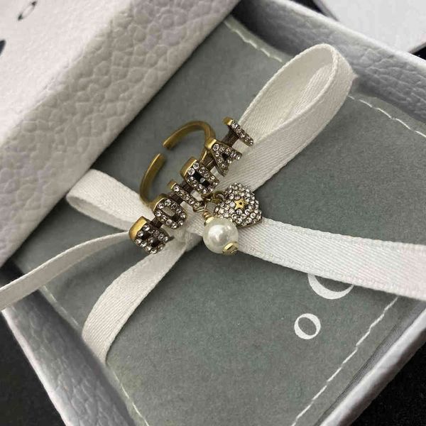 

fashion rings dijia simple d with zircon pearl, Silver