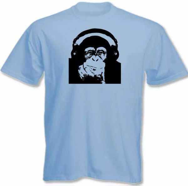 

dj chimp mens funny djing music, White;black