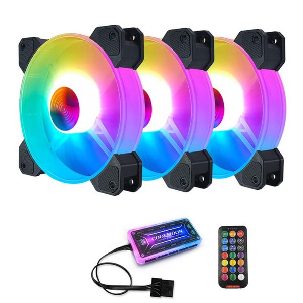 

fans & coolings coolmoon 120mm chassis rgb cooling fan computer pc deskcase gorgeous lighting quiet radiator heatsink cooler for