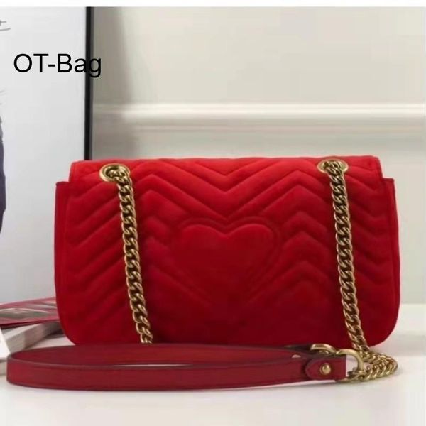 

luxury 2022 autumn and winter new fashion designer women chain shoulder bag velvet fabric solid color underarm bag, Black;red