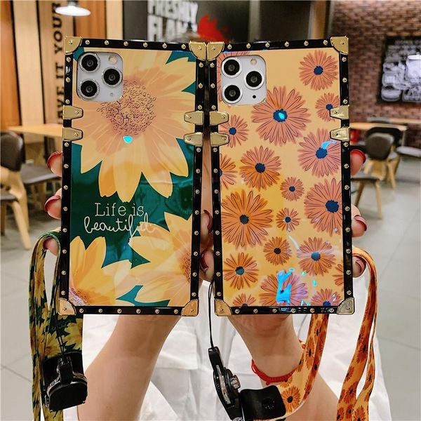 

cell phone pouches square girl floral lanyard cases for oppo r9 r11s plus a79 a83 a3 a5 a7 a8 a53 a1k realme c11 c15 f7 f9 f11 f17 pro s5 tp