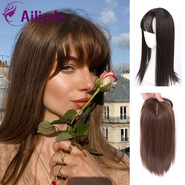 

synthetic wigs hair pieces black brown 35cm long straight clip in for women