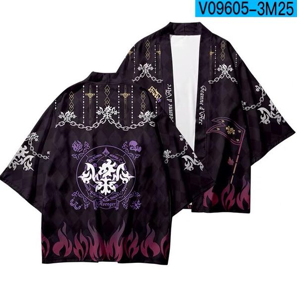 

ethnic clothing printing japanese kimono haori cosplay women/mens fashion summer casual cool short sleeve cardigan anime fate/ saber alter 3, Red