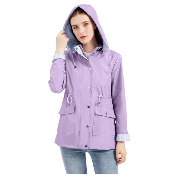 

women's jackets outdoor walking hiking coat women rain waterproof long sleeve pocket button removable hood breathable casual wear famal, Black;brown