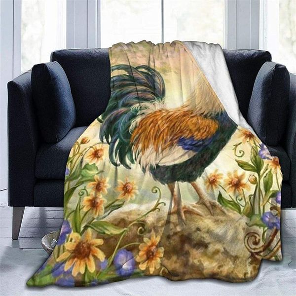 

blankets birds lovely rooster cubre camara green throw blanket 3d print on demand sherpa super comfortable for sofa thin quilt