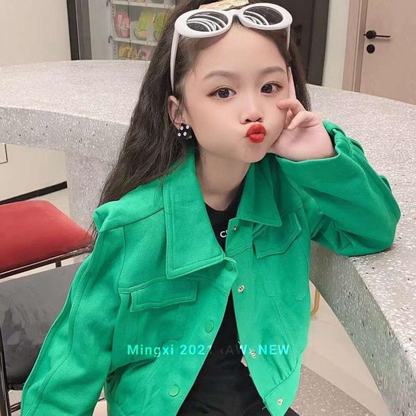 

jackets 2021 korea style girls coat autumn fashion jacket kids clothes 3-9 years d, Blue;gray