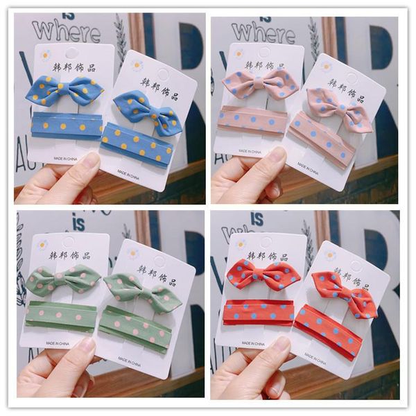 

hair accessories hairpin fabric polka-dot duckbill clip cute girl set bangs accessoires hairclips, Slivery;white