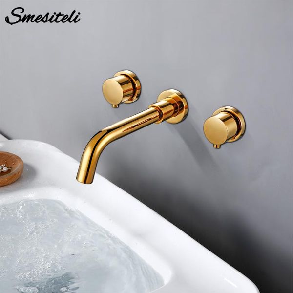 

modern gold basin faucet double handle brass surface bathroom bathtub cold water accessories sink faucets
