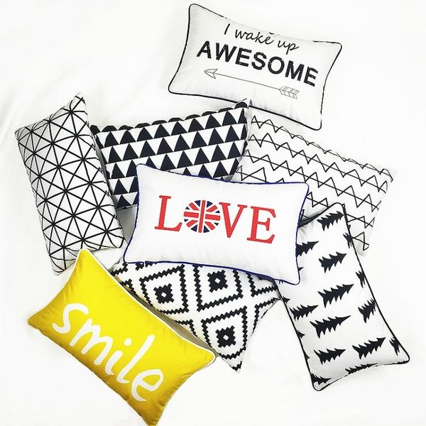 

30x50cm nordic simple modern cushion cover pillowcase sofa living room bed backrest rectangle lumbar pillow home decor cushion/decorative