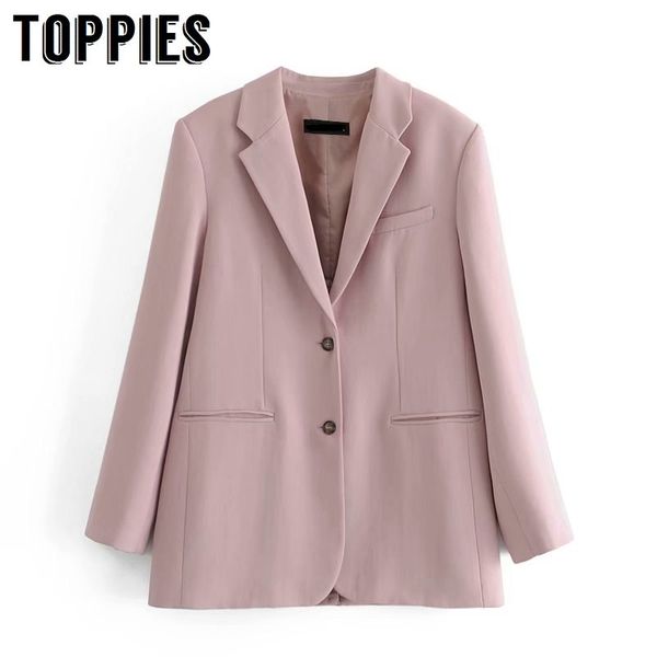 

ies blazer femme pure pink suit coat women casual straight jackets 210412, White;black