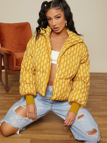 

letter graphic zip up puffer coat f2qx#, Black