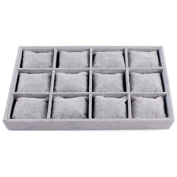 

jewelry pouches, bags bracelet tray organizer watch stand with 12 pillows gray, Pink;blue