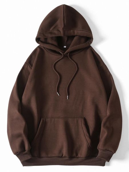 

kangaroo pocket thermal lined drawstring hoodie h2ri#, White;black