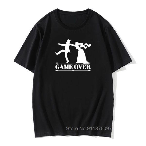 

men's t-shirts game over tee men bride groom bachelor tees funny bachelorette party t shirts grey tshirt summer husband t-shirt, White;black