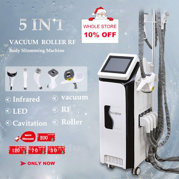5 ручек вертикального лазерного похудения вакуумной кавитационной целлюлитной машины Потеря веса RF Roller для подъема лица