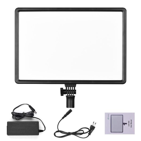 

flash heads 50w led fill light panel lamp 3200k-5600k dimmable brightness superbright display pography lighting with ac/dc adapter