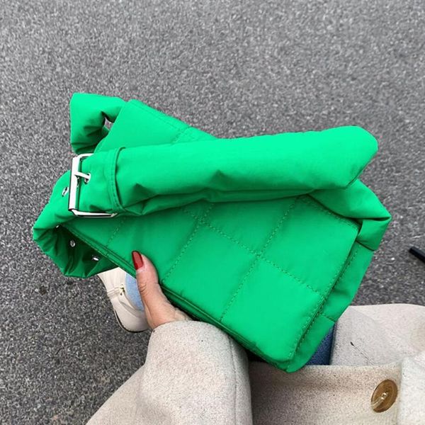 

evening bags plaid flap crossbody bag 2021 winter high-quality nylon women's designer handbag shoulder messenger purses