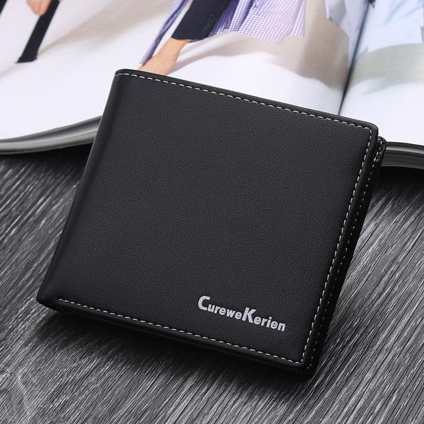 

leather horizontal fine lines men wallets po card holder simple classic business man purse money bag carteira pu, Red;black