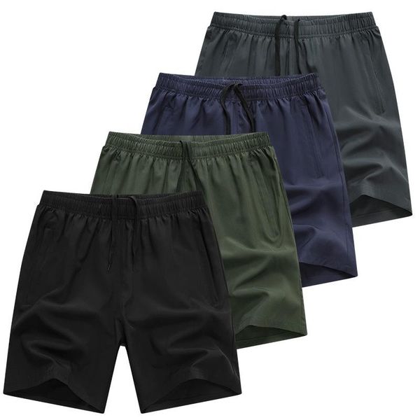 

men's shorts 6871 summer ice silk board sport swim quick dry jogger gym elastic waist drawstring straight casual knee-length pants 9xl, White;black