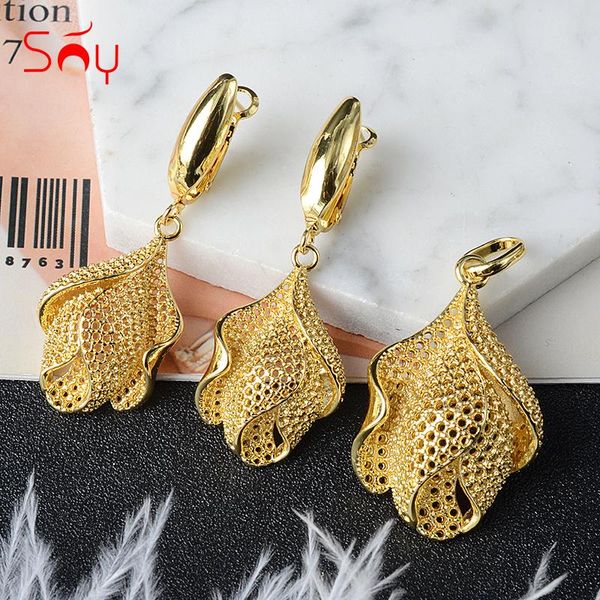 

sunny jewelry 2021 fashion copper sets for women design earrings pendant geometric wedding party gifts trendy & necklace, Silver