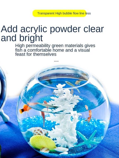 

aquariums with thick glass fish bowl mini aquarium tank transparent circle office sitting room deskdecoration small