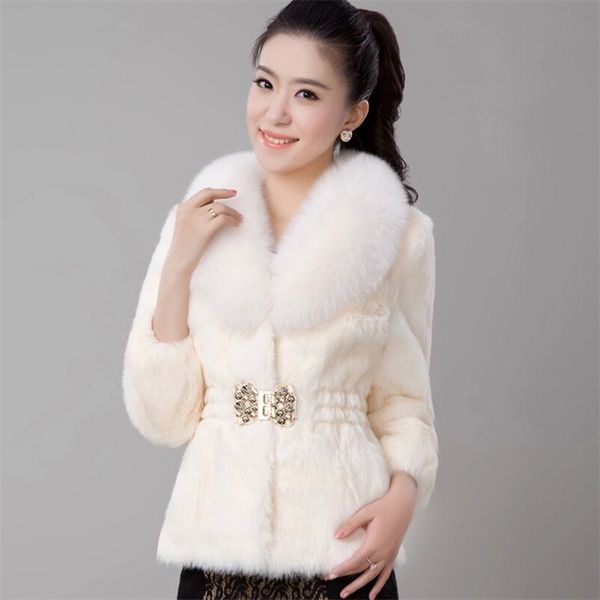 

short fur coat women jacket autumn winter imitation rabbit hair korean loose thin large collar 211220, Black