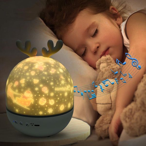 

night lights kids star light rotating starry sky projector colorful music bedside lamp rechargeable bedroom kid baby gift
