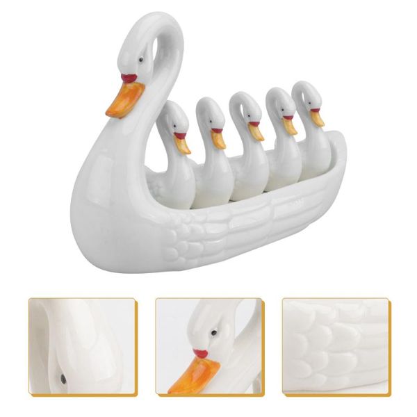 

chopsticks 1 set ceramic stand lovely rack kitchen supply (white)