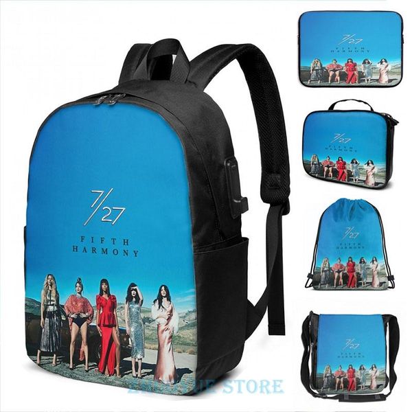 

backpack funny graphic print 7 27 - fifth harmony usb charge men school bags women bag travel laptop