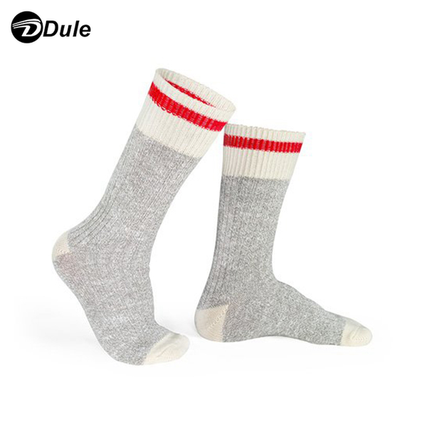

dl-i-1416 grey wool socks with red stripe, Black