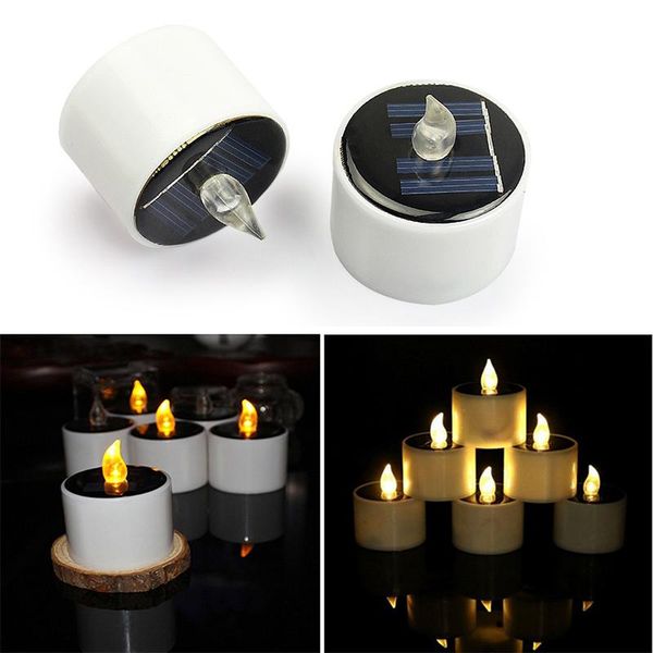 

candles solar candle light smokeless simulation electronic outdoor led tea wax lamp for christmas halloween