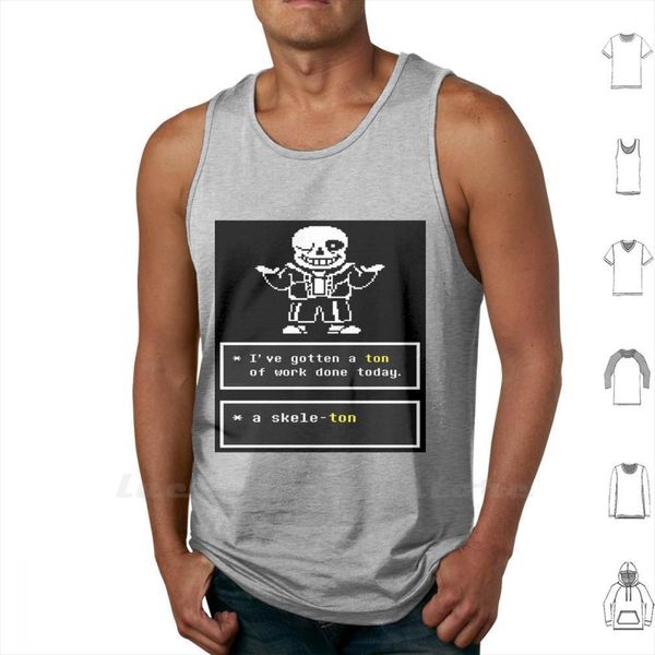 

undertale sans skeleton tank vest mens 100% cotton under tale, White;black
