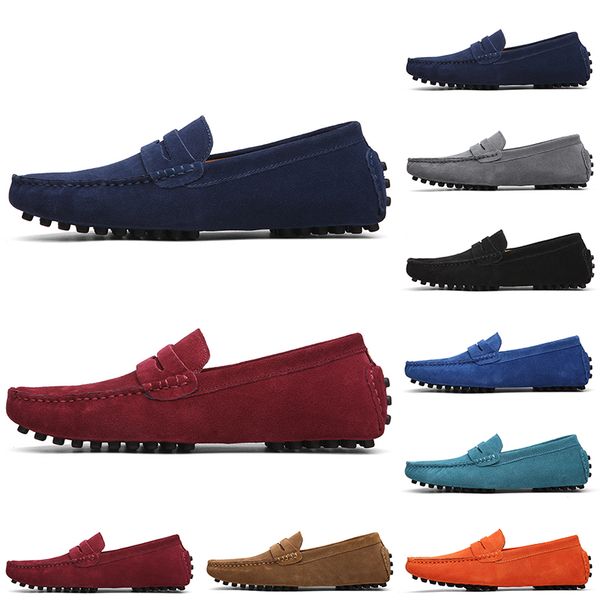 

ale non-brand men dress suede shoes black light blue wine red gray orange green brown mens slip on lazy leather shoe 38-45