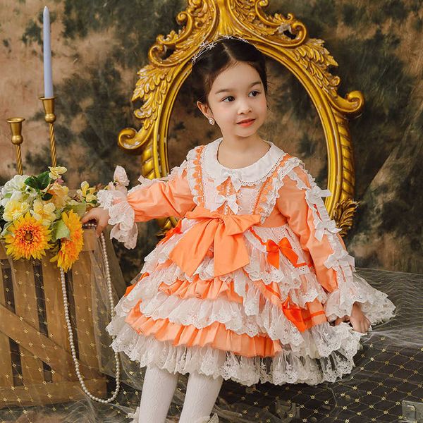 Испанское Детское платье Royal Girls Lolita Princess Ball Clange Детские День рождения Крещение Партия Дрисов Дети Испания Бутик Одежда 210615