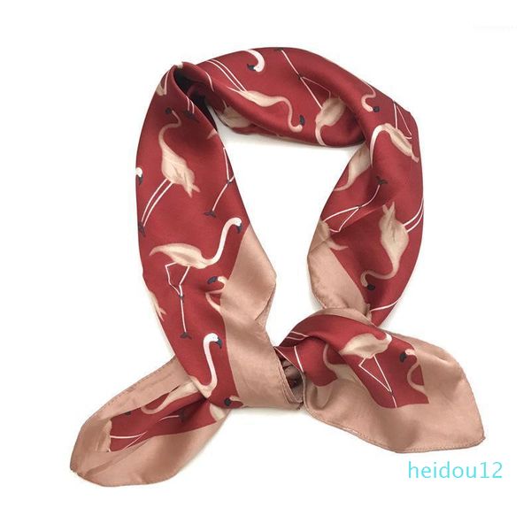 

scarves retro flamingo scarf korean style 70*70cm fashion cartoon printed warm decoration all-match accessories scarf1, Blue;gray