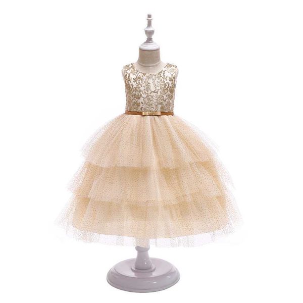Kinderkleider für Mädchen, Goldfaden-Stickerei, elegantes Partykleid für Mädchen, Hochzeitskleid für Kleinkinder, Mädchen, Thanksgiving-Kleidung Q0716