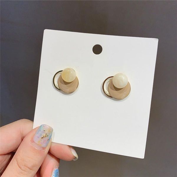 

stud silver needle korea spring and summer phnom penh retro temperament simple earrings for women fashion jewelry accessories, Golden;silver