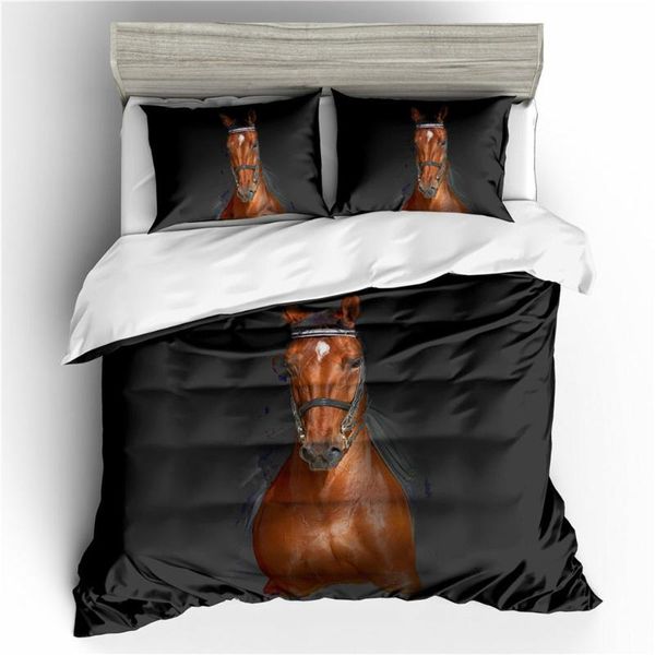 

bedding sets horses printed duvet cover set twin full  king comforter bedspread soft lightweight quilt
