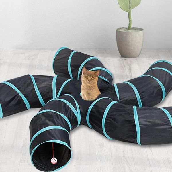 

polyester pet toy foldable five-way s-channel tunnel interactive drill hole for cats dogs training cat toys