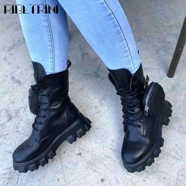 

boots fashion ladies punk ankle designer bags platform brand boots women casual autumn motocycle shoes woman, Black