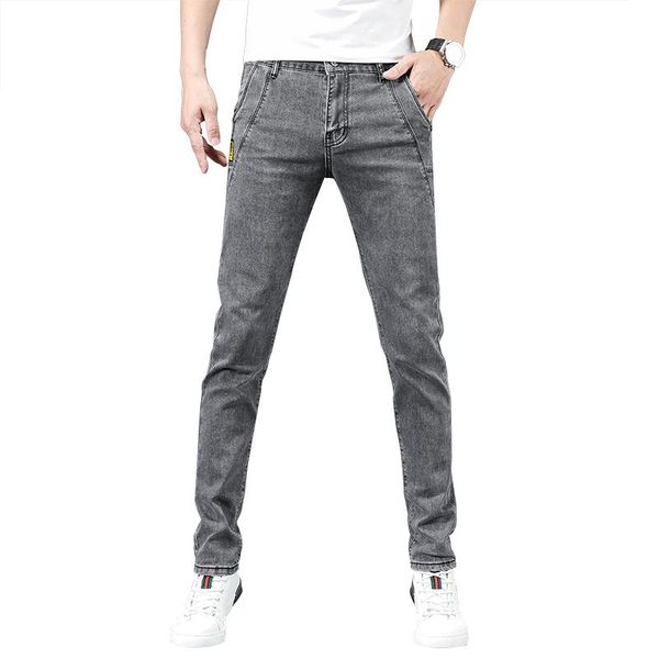 

men's jeans qj cinga grey 2021 fashion casual soft denim pants with little stretch cowboy trousers 27-36 pant, Blue
