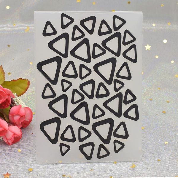 

geometric triangle pattern 3d embossing folders for diy scrapbooking paper card making plastic template stencil craft tools