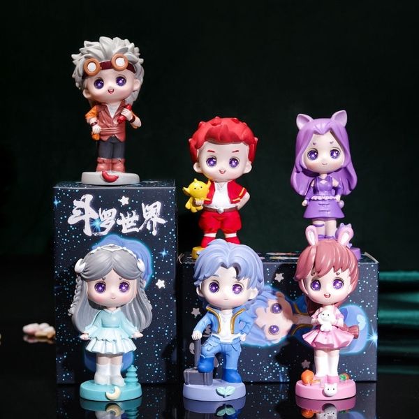 

douluo mainland blind box genuine animation characters hand-made doll tang three small dance model ornaments complete set of children's