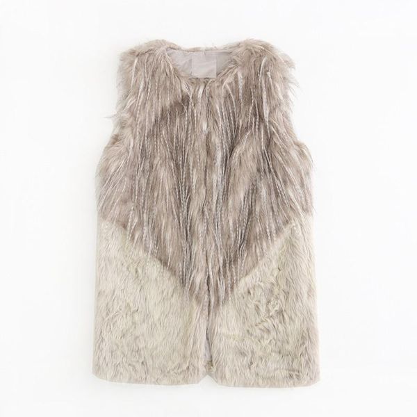 

women's vests mesttraf women 2021 fashion color matching faux fur patchwork vest coat vintage sleeveless warm streetwear, Black;white